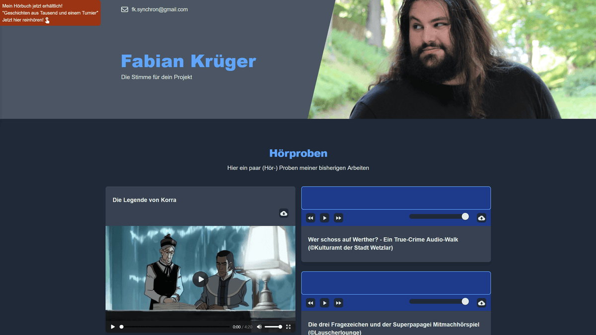 Fabian Krüger Website Screenshot
